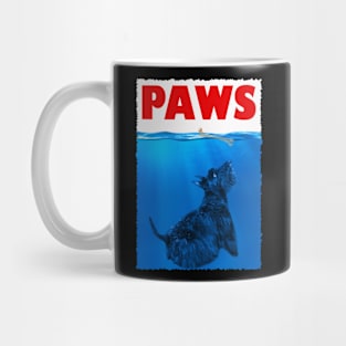 Scottie Silhouettes PAWS Tee for Admirers of Terrier Majesty Mug